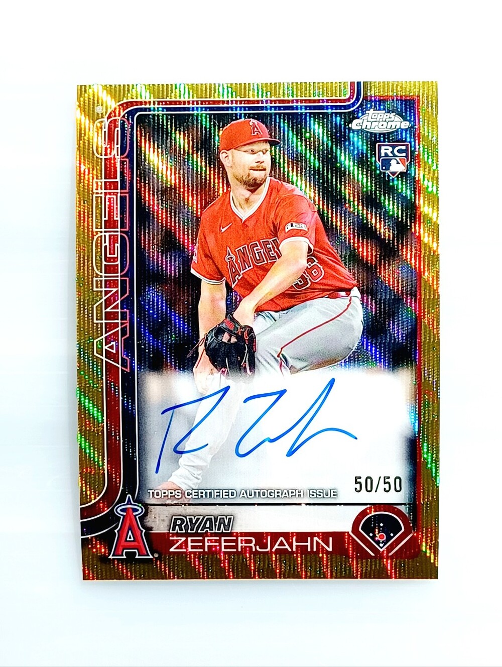 Ryan Zeferjahn 2025 Topps Chrome Gold Refractor /50 Auto Rookie Card